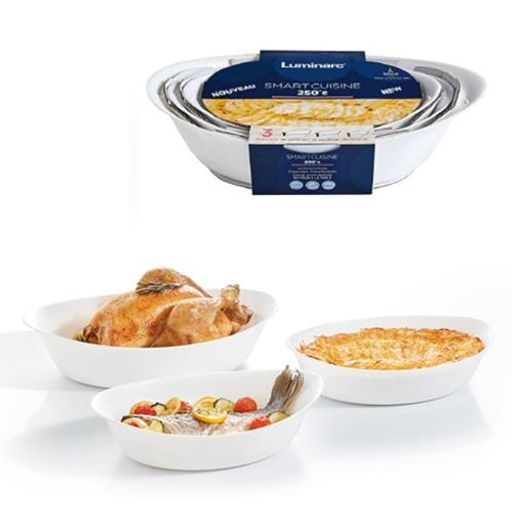 Набор блюд для запекания SMART CUISINE CARINE 3шт (38x23см + 32x20см + 29x17см) овальных