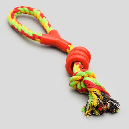 Игрушка тренировочная канатная Спираль, до 140 г, до 40 см, микс цветов - Пижон фото 5