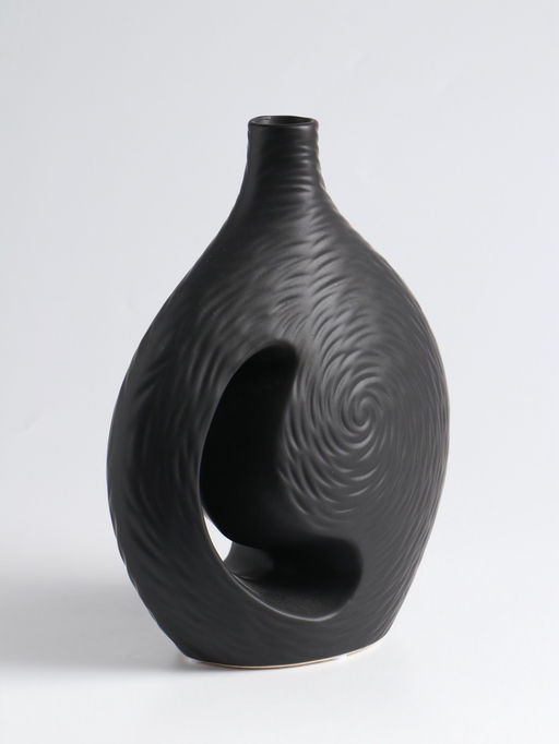 Ваза для цветов «Невада», 23×16.5 см, керамика, чёрная