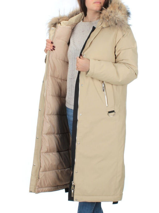 22101 BEIGE Пальто зимнее женское (200 гр. тинсулейт) - Фабричный китай фото 7