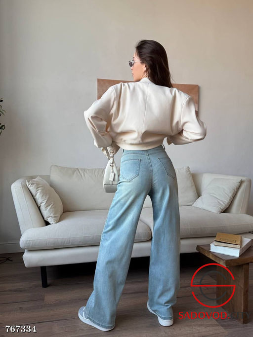 Женские широкие джинсы со стразами - Bruno фото 6