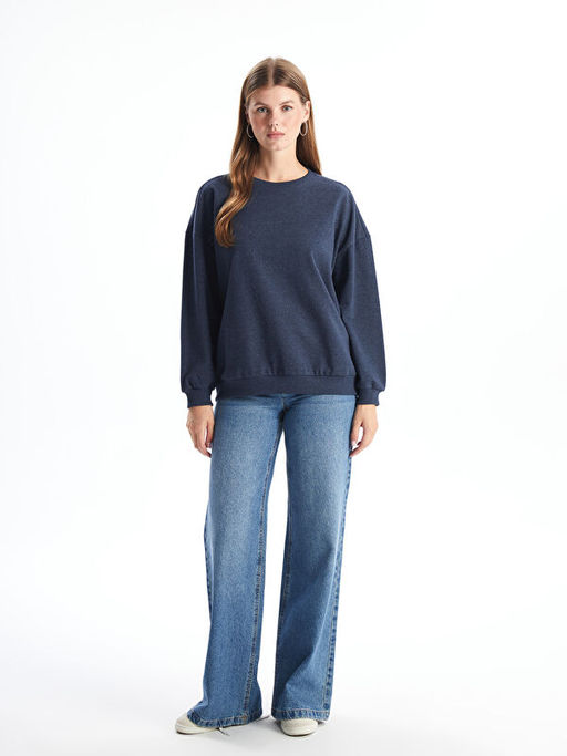 Bisiklet Yaka Oversize Kad?n Sweatshirt