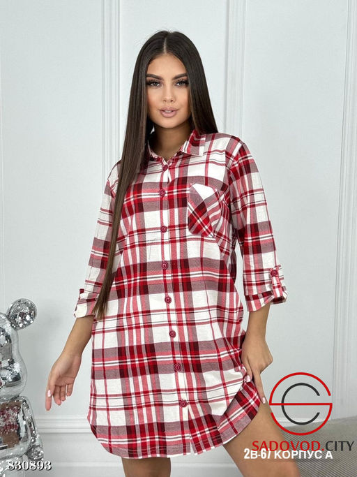 Рубашка женская в клетку