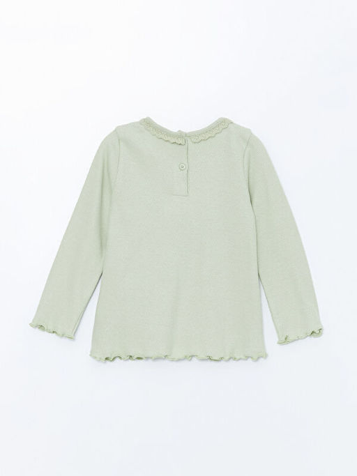 Bisiklet Yaka Bask?l? K?z Bebek Ti??rt - Waikiki фото 3