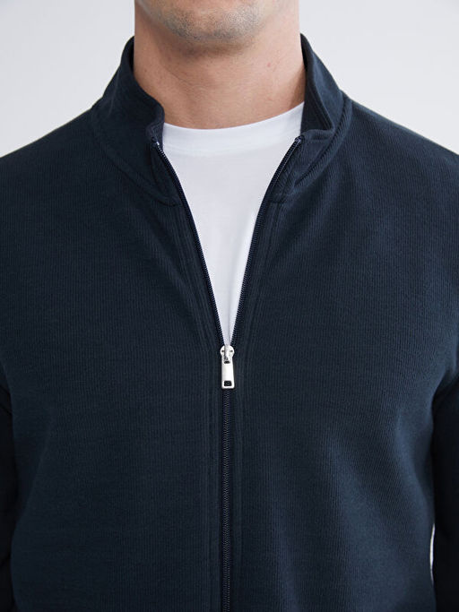 Dik Yaka Erkek Fermuarl? Sweatshirt