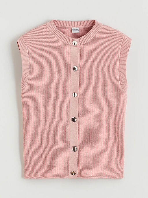 Bisiklet Yaka K?z ?ocuk Triko Yelek