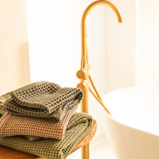 Полотенце вафельное SL HOME: Linen «Олива», 60×140 см, оливковое
