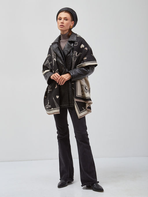 В составе шерсть и кашемир! теплый двусторонний палантин - Tantino фото 2