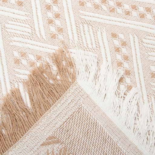 Плед с бахромой «Этель» Home, 130×180 см, бежевый, жаккард