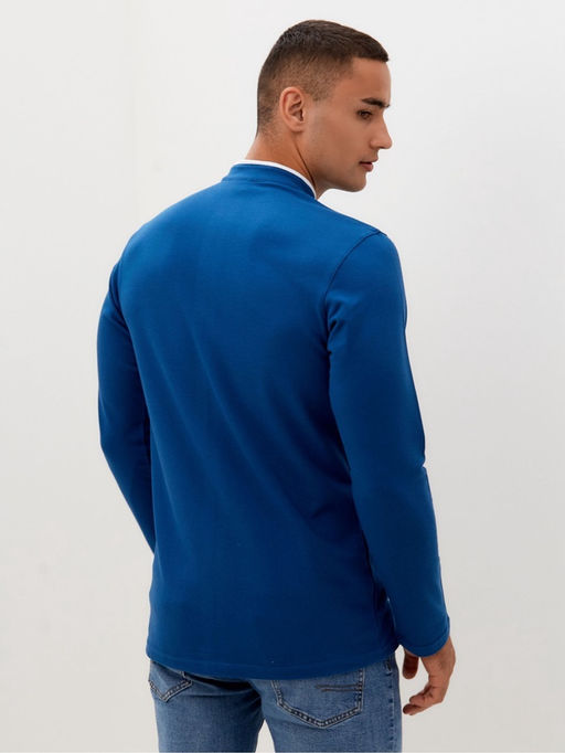 Футболка с длинным рукавом мужская MINAKU синяя, р-р 42