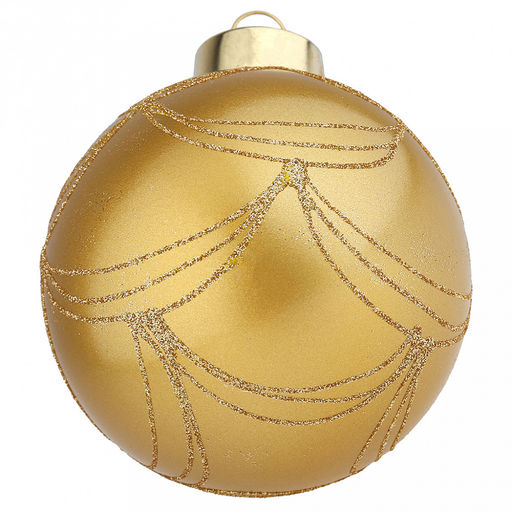 Елочная игрушка шар стеклянная д9,5см, золотой, ручная художественная роспись, подарочная упаковка (Россия) - Домашняя мода фото 3