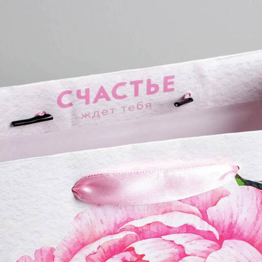 Пакет ламинированный квадратный Счастье ждет тебя, 22 22 11 см - Дарите счастье фото 3