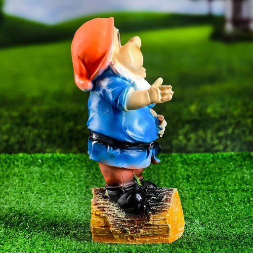 Садовая фигура из полистоуна «Гномик с лопатой», 15×12×30 см