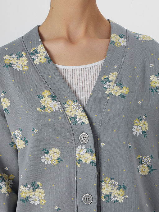Кардиган серый с цветочным принтом - Mark formelle фото 4
