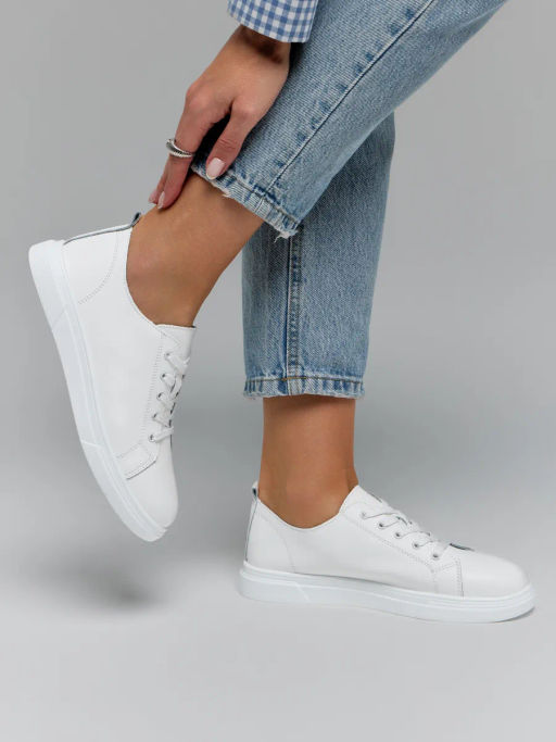 Кеды жен. белые, 903104, н/кожа