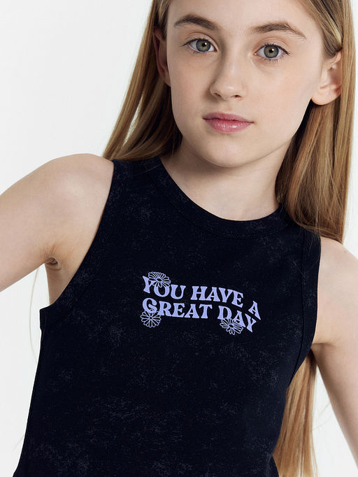 Топ для девочек черный с обработкой эйсид - Mark formelle фото 7