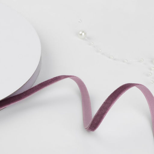 Лента бархатная, 6 мм, 18±1 м, сиреневая №199