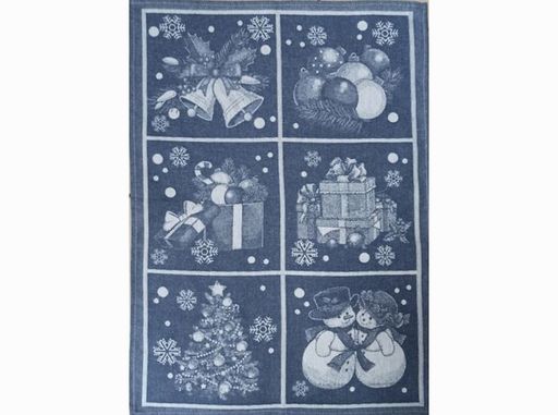 07с-39ЯК 50*70 Полотенце "Новогодние игрушки" цв. синий