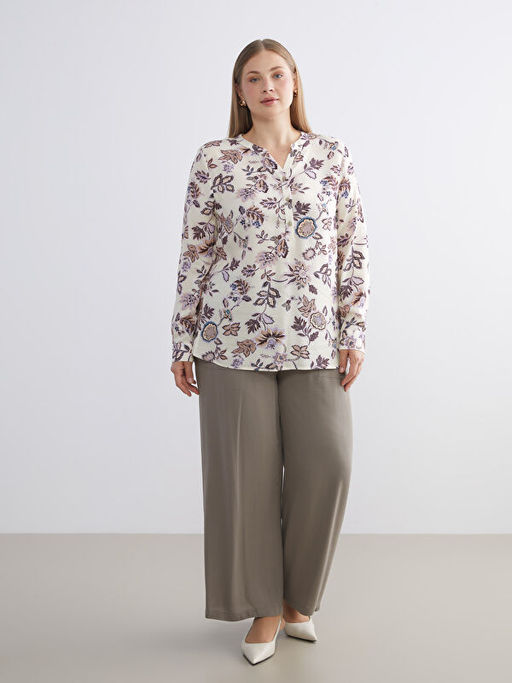 Ka??k Yaka ?i?ekli Bluz