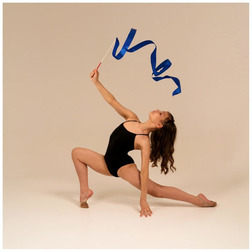 Лента гимнастическая с палочкой Grace Dance, 4 м, цвет синий  фото 6