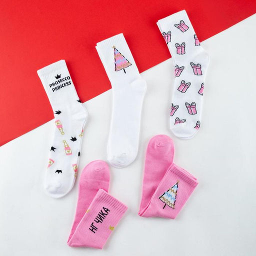 Носки женские новогодние KAFTAN «Сияй» размер 36-40 (23-25 см), набор 5 пар