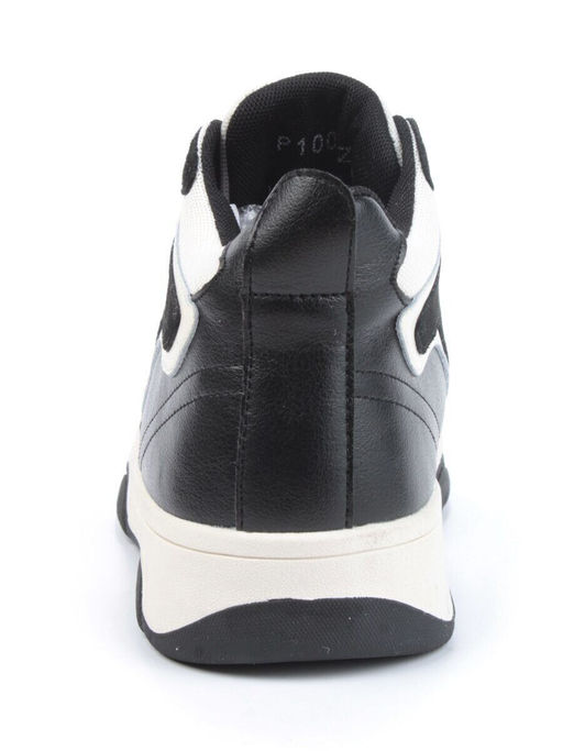 05-P100-1Z BLACK/LT. BEIGE Кроссовки женские зимние (натуральная кожа, шерсть)