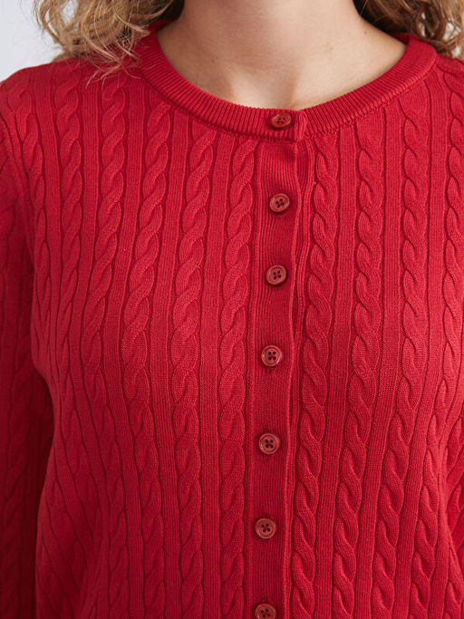 Bisiklet Yaka Kendinden Desenli Kad?n Triko H?rka