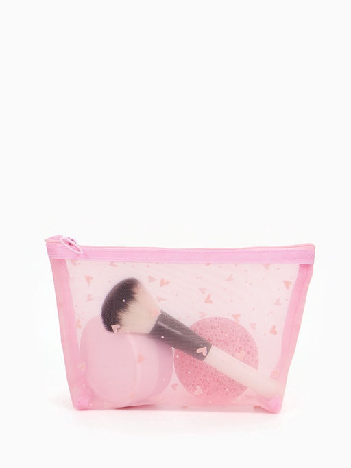 Косметичка женская Little love, с рисунком, на молнии, чёрная