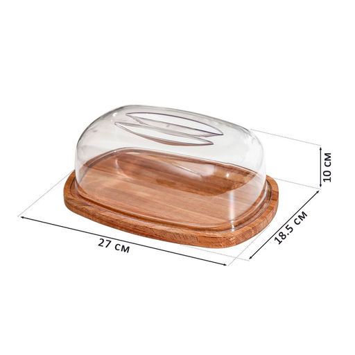 Хлебница Rosemary, 27×18.5×10 см, пластик, деревянное дно