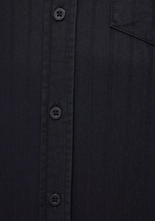 Cizgili Siyah Gomlek - Mavi фото 6