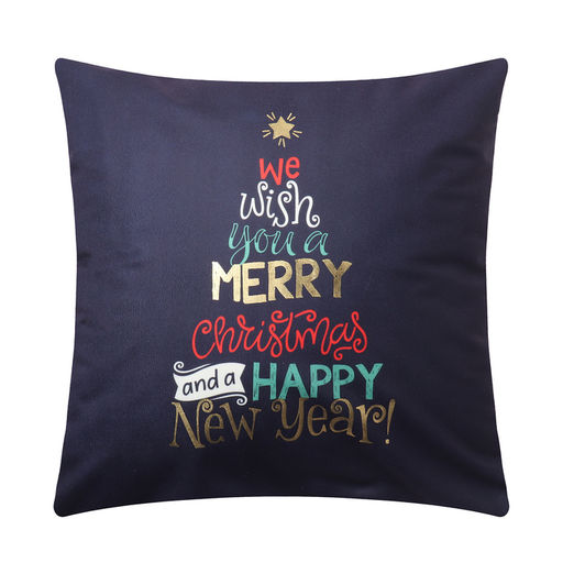 Чехол на подушку Этель We wish you a Merry Christmas, 40*40 см, 100% полиэстер, велюр  фото 2