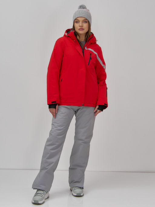 Горнолыжная куртка женская зимняя красного цвета 7017Kr - Chunmai фото 10