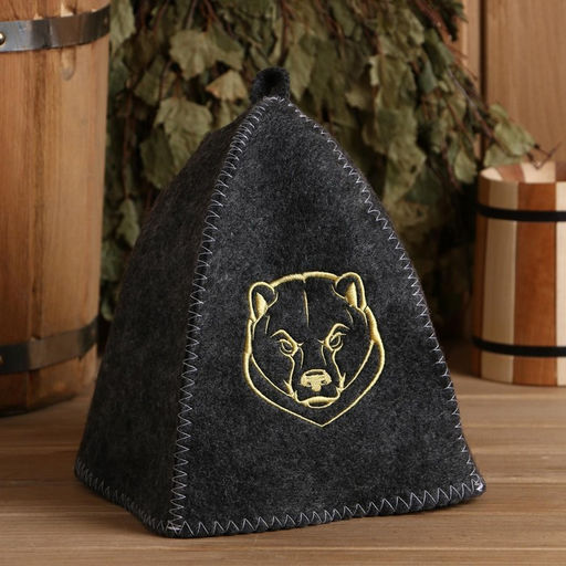 Цена за 2 шт. Шапка для бани и сауны, «Медведь», полиэфир 70%, шерсть 30%, «Добропаровъ»