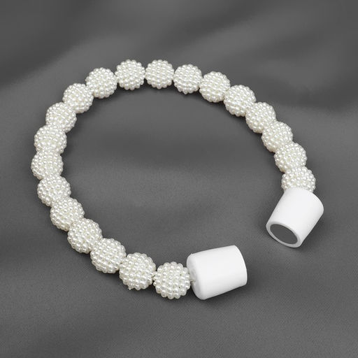 Подхват для штор Бусы из бисера, d = 1,3 см, 30 см, цвет белый - Арт узор фото 2