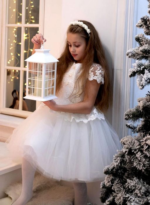 платье для девочки А21-2 Эйра молочный атлас - Etoelf фото 5