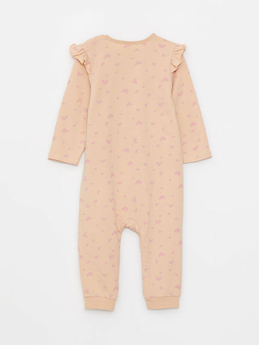 Bisiklet Yaka Uzun Kollu Bask?l? K?z Bebek Tulum - Waikiki фото 2