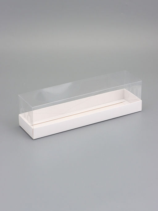 Цена за 2 шт. Кондитерская коробка под рулет, белая, с прозрачной крышкой, 30×8×8 см