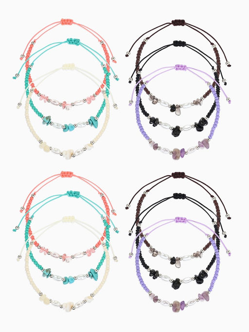 Цена за 12 шт. Браслет под натуральный камень «Крошка» с жемчугом, d=6 см, МИКС