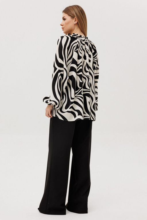 Блуза AmberA 1128-3 черно-белый  фото 2