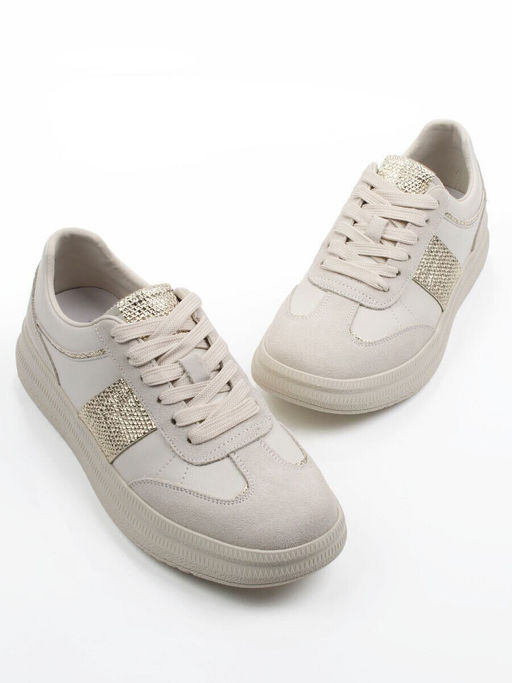 03-A1021-2 LT. BEIGE Кроссовки женские (натуральная кожа, натуральная замша)