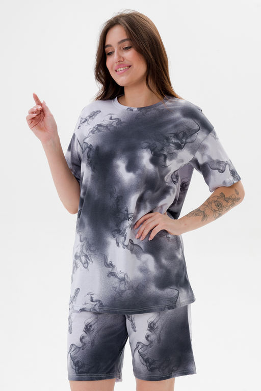 Шорты из кулирки унисекс дым