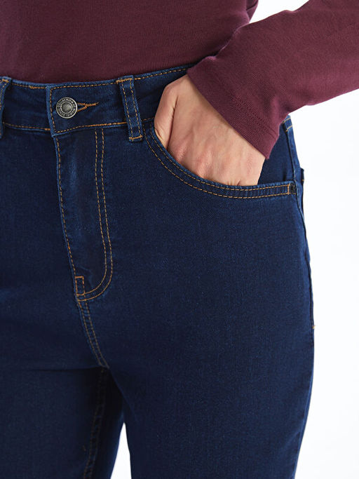 Y?ksek Bel Slim Mom Kad?n Jean Pantolon