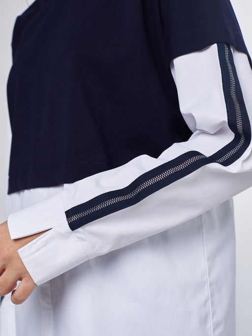 Джемпер обманка темно-синий 232242521 - Nota bene фото 14