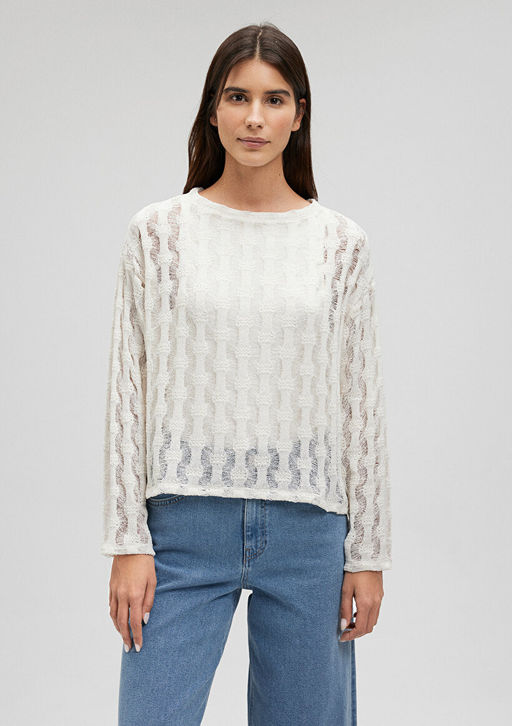 Transparan Beyaz Triko - Mavi фото 3