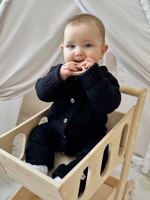 Черный полушерстяной комбинезон - Kogankids фото 4