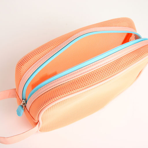 Косметичка на молнии сетчатая, с ручкой, Best, оранжевая - Simaland фото 3