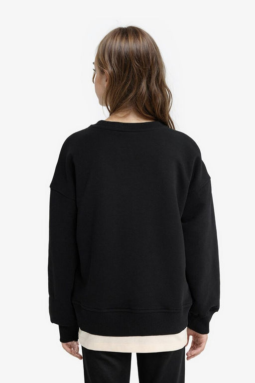 Oversize Geni_ Kal_p Bisiklet Yaka Bask_l_ Sweatshirt K_z _ocuk - Defacto фото 9