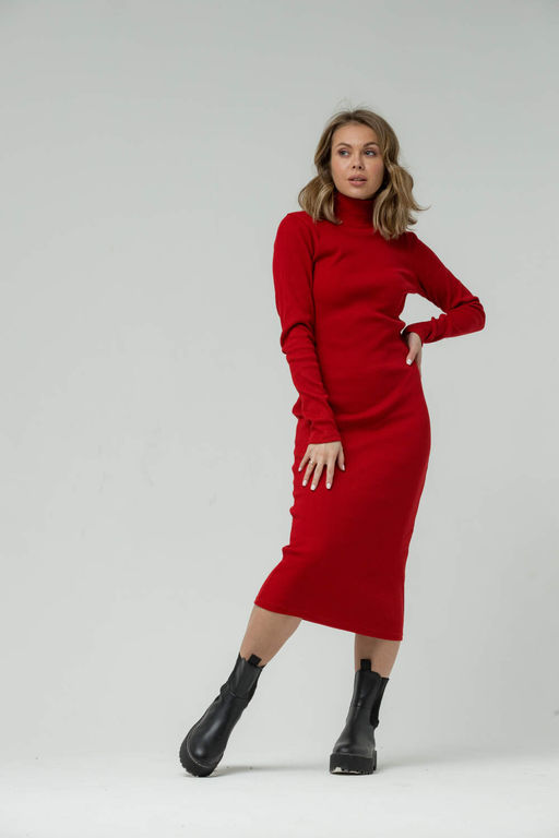 166 Платье Лапша, красный - Knitka wear фото 4