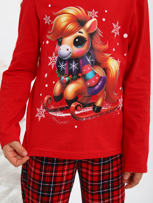 ПЖ064 Пижама "Лошадка" (красный)