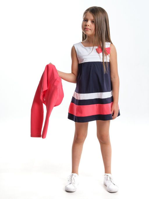 Платье для девочки UD 1740 белый/коралловый - Mini maxi фото 4